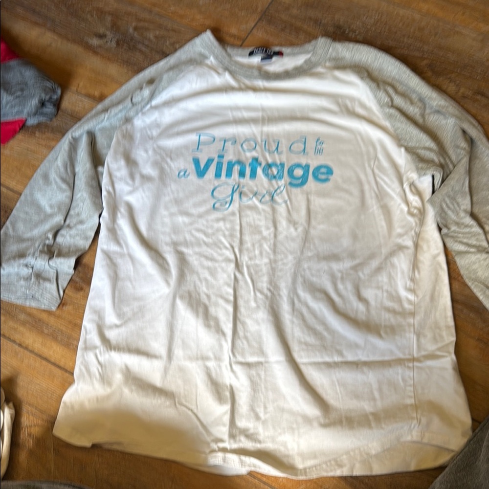 Sport-Tek White and Gray Raglan Tee